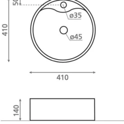 Malja-allas Bathco Nasca Ø410mmvalkoinen