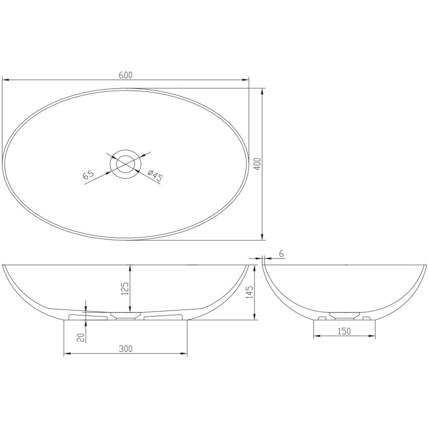 Malja-allas Interia Formigo, 600x400x145 mm, ruskea