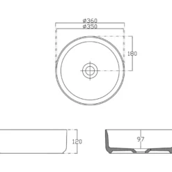 Malja-allas Interia Infinity Round, ø360mm, keraaminen, eri värejä