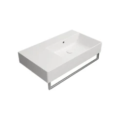Malja-allas Interia Kube X 80x47cm, vasen, ei hanareikää, mattavalkoinen
