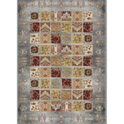 Matto Linento ASR CRPT-134, 160x230cm, harmaa/punainen
