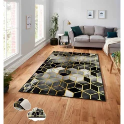 Matto Linento ASR CRPT-92, 160x230cm, musta/kulta
