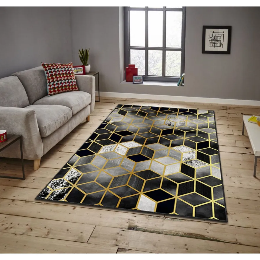 Matto Linento ASR CRPT-92, 160x230cm, musta/kulta