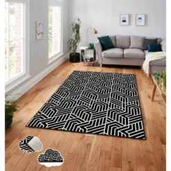 Matto Linento ASR CRPT-120, 160x230cm, mustavalkoinen