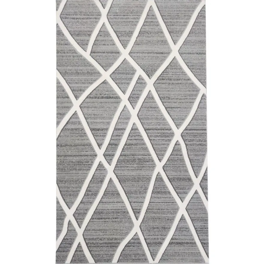 Matto Linento Basalt, 120x170cm, harmaa/valkoinen