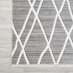 Matto Linento Basalt, 120x170cm, harmaa/valkoinen