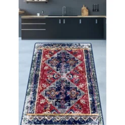 Matto Linento Divan, 100x150cm, punainen/sininen