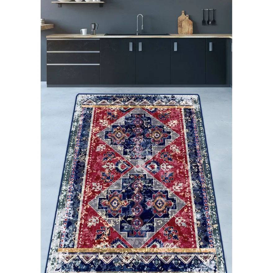 Matto Linento Divan, 100x150cm, punainen/sininen
