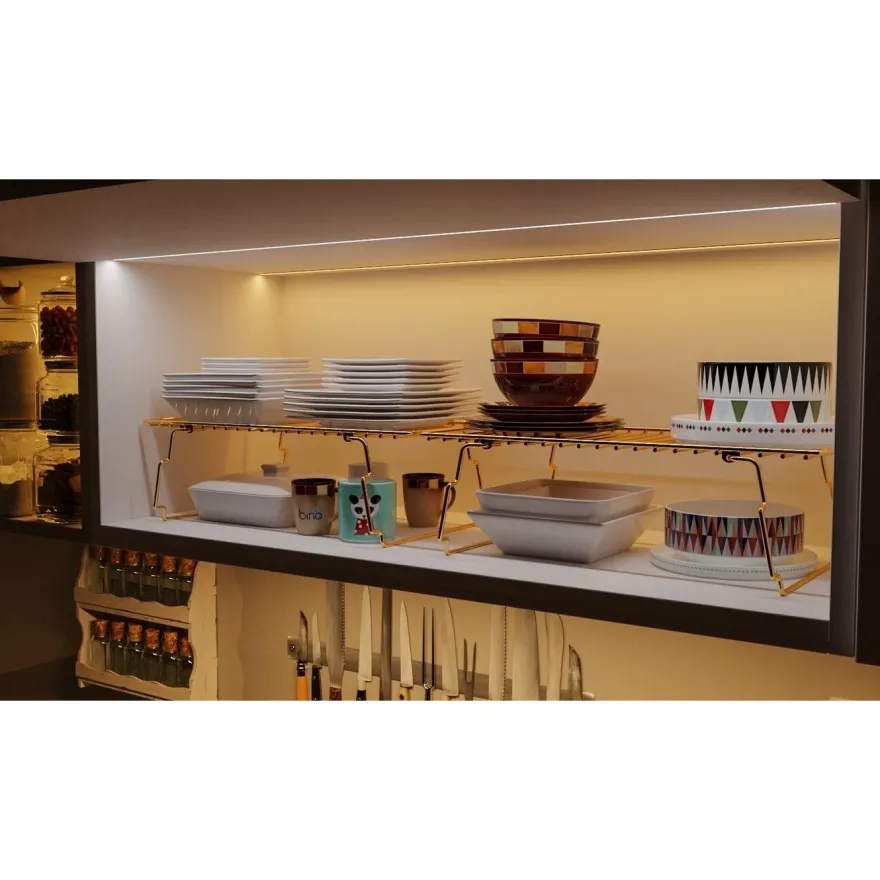 Metallinen pöytähylly Linento Furniture Dolap Ici Organizer, 15x19x42cm, kulta