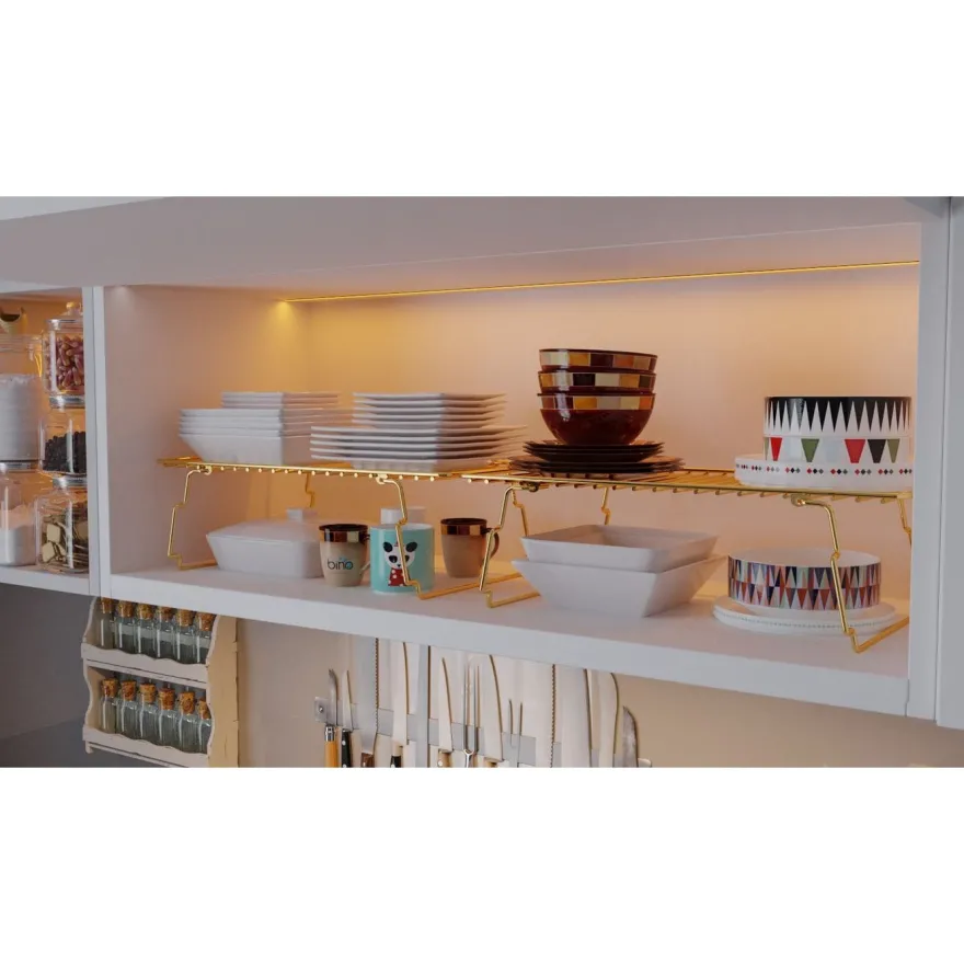 Metallinen pöytähylly Linento Furniture Dolap Ici Organizer, 15x19x42cm, kulta