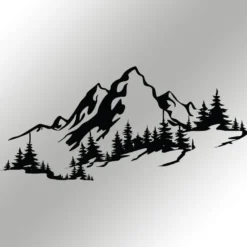 Metallinen seinäkoriste Linento Mountain 3, musta