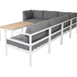 Moduulisohvaryhmä Venture Home Copacabana, 5-istuttava sohva + Brasilia-sohvapöytä, harmaa/valkoinen
