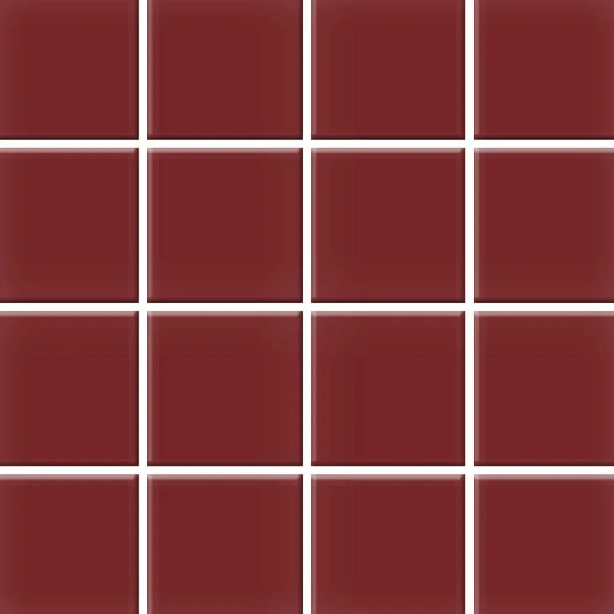 Mosaiikkilaatta Pukkila Color Burgundy, himmeä, sileä, 47x47mm