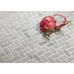 Mosaiikkilaatta Qualitystone Herringbone Light Grey Mini, 20x40mm