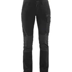 Naisten housut Blåkläder 7122 Stretch, musta/keltainen