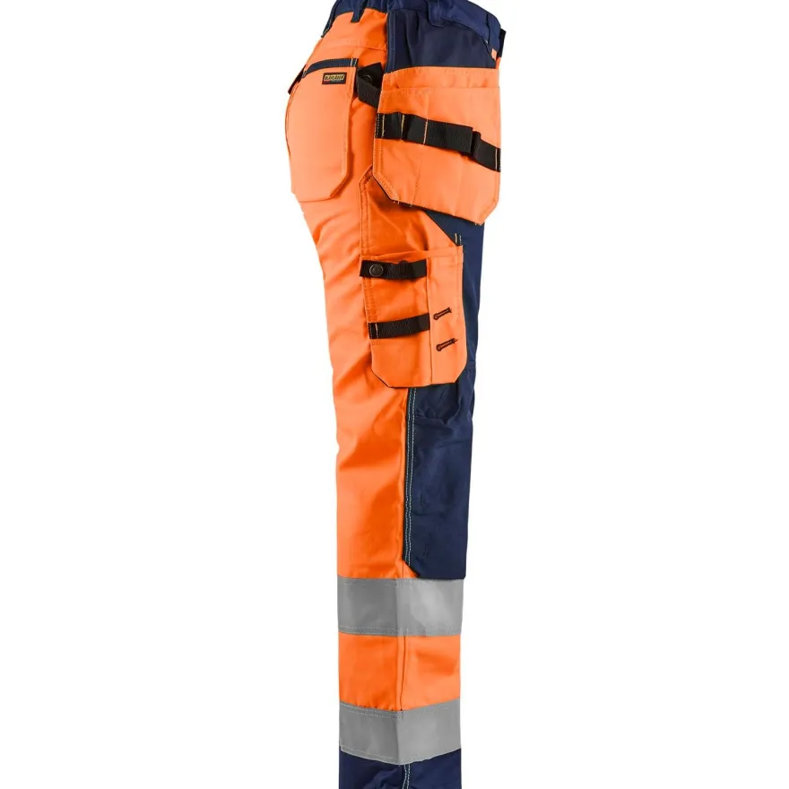 Naisten riipputaskuhousut Blåkläder 7156 Highvis, huomio-oranssi/sininen