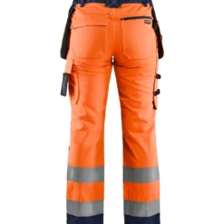 Naisten riipputaskuhousut Blåkläder 7156 Highvis, huomio-oranssi/sininen