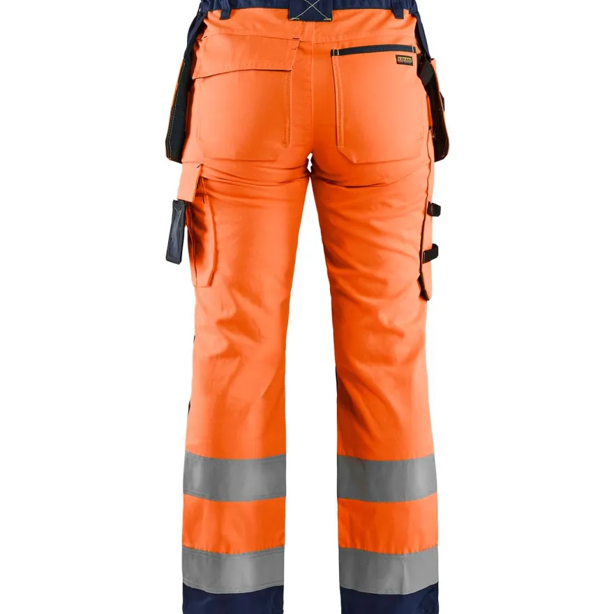 Naisten riipputaskuhousut Blåkläder 7156 Highvis, huomio-oranssi/sininen