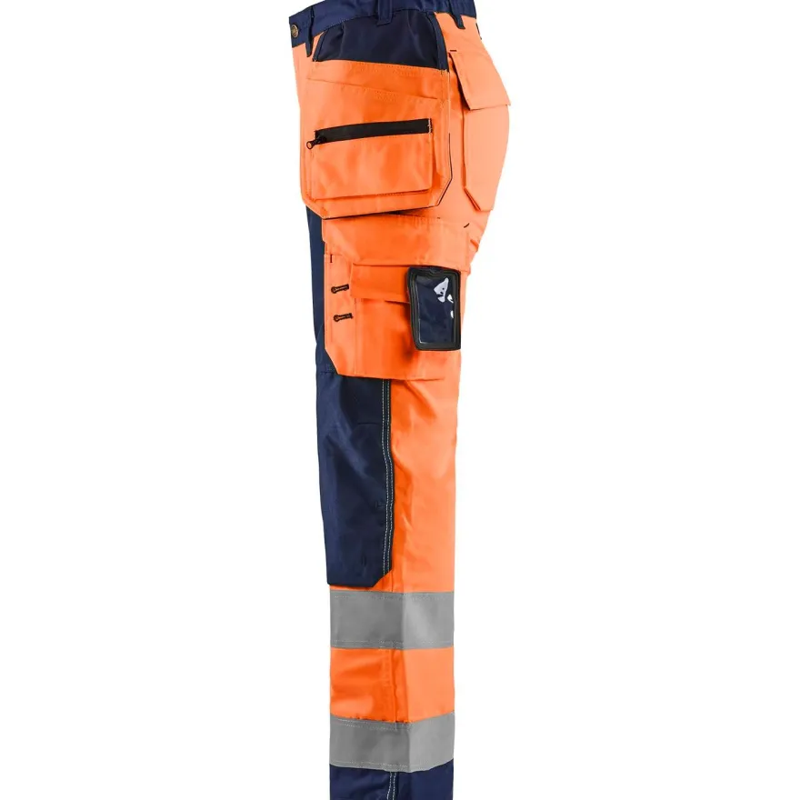 Naisten riipputaskuhousut Blåkläder 7156 Highvis, huomio-oranssi/sininen