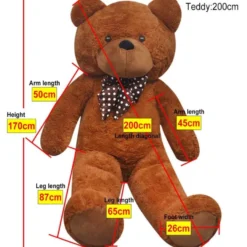 Nalle pehmolelu Ruskea 200 cm