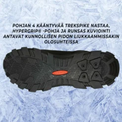 Nastakengät Trekker, kääntyvät nastat, musta, eri kokoja