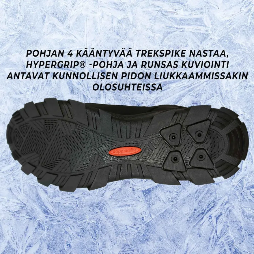 Nastakengät Trekker, kääntyvät nastat, musta, eri kokoja