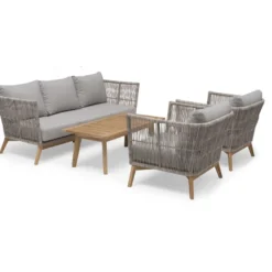 Nojatuoli Hillerstorp Himmelsnäs, beige/tiikki