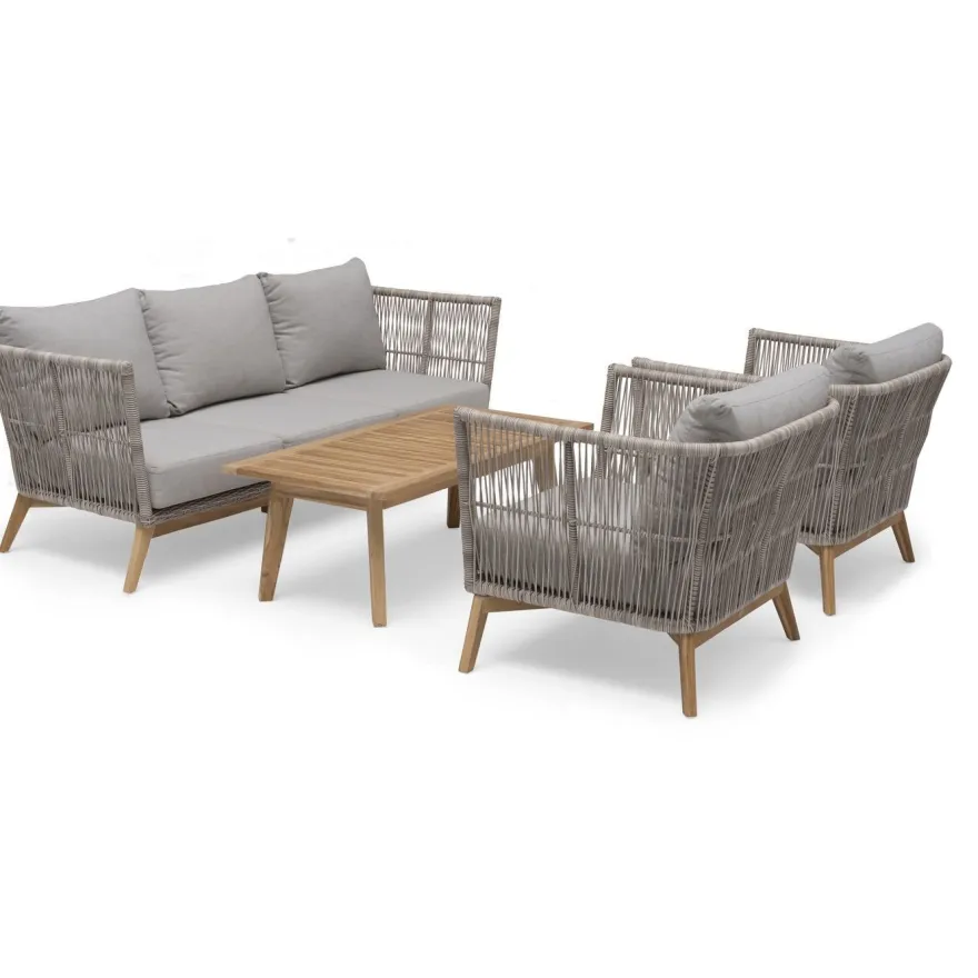 Nojatuoli Hillerstorp Himmelsnäs, beige/tiikki