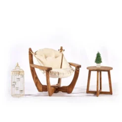 Nojatuoli Linento Garden Relax, kastanja, beige