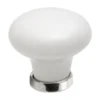 Nuppivedin Beslag Design 24081, Ø 30x30 mm, valkoinen posliini + nikkeli