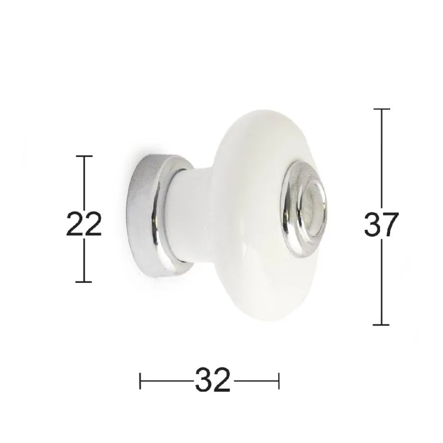 Nuppivedin Habo Erik, Ø37mm, valkoinen
