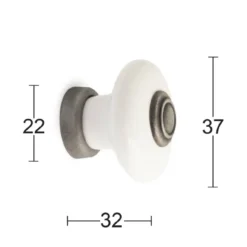 Nuppivedin Habo Erik, Ø37mm, valkoinen