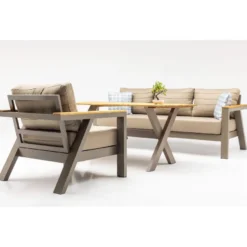 Oleskeluryhmä Linento Garden Daisy, 7-istuttava, beige