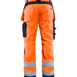 Palosuojatut riipputaskuhousut Blåkläder 1589 Multinorm, huomio-oranssi/sininen
