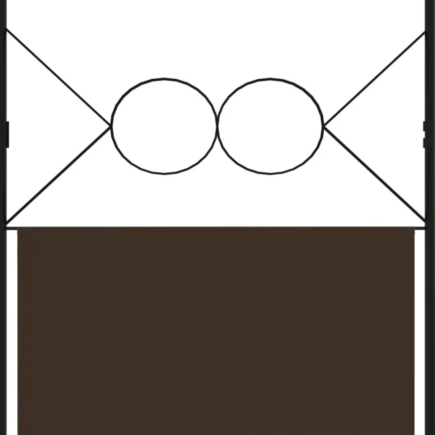 5-paneelinen tilanjakaja, ruskea, 200x180 cm