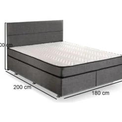 Parisänky Linento Furniture Silver Grey harmaa, ilman patjaa, eri kokoja