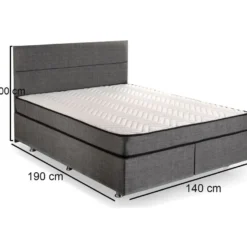 Parisänky Linento Furniture Silver Grey harmaa, ilman patjaa, eri kokoja