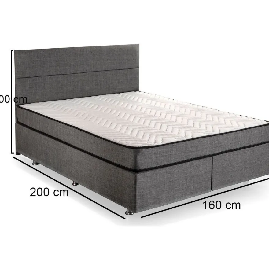 Parisänky Linento Furniture Silver Grey harmaa, ilman patjaa, eri kokoja