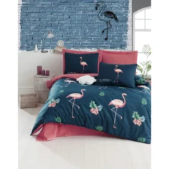 Parivuoteen pussilakanasetti Linento Big Filamin, 260x220cm + 50x80cm, tummansininen