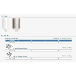 Parvekelistan ulkokulmapala Euroshrink alumiini e-242a, 12.5mm, eri värejä