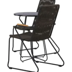 Parvekeryhmä Venture Home, ø60cm musta Bacong-pöytä + 2 Bois-tuolia