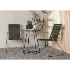 Parvekeryhmä Venture Home, ø60cm musta Bacong-pöytä + 2 Bois-tuolia