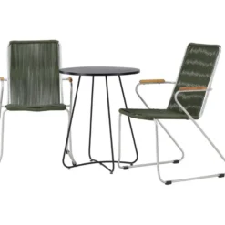 Parvekeryhmä Venture Home, ø60cm musta Bacong-pöytä + 2 Bois-tuolia