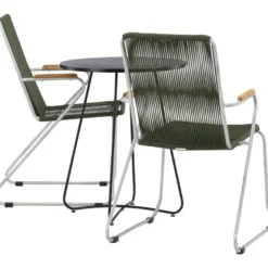 Parvekeryhmä Venture Home, ø60cm musta Bacong-pöytä + 2 Bois-tuolia
