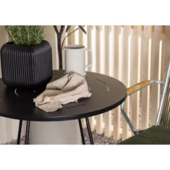 Parvekeryhmä Venture Home, ø60cm musta Bacong-pöytä + 2 Bois-tuolia