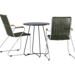 Parvekeryhmä Venture Home, ø60cm musta Bacong-pöytä + 2 Bois-tuolia