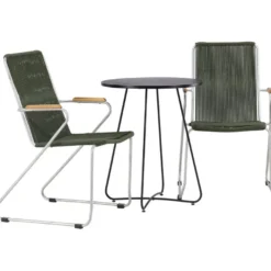 Parvekeryhmä Venture Home, ø60cm musta Bacong-pöytä + 2 Bois-tuolia