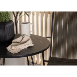 Parvekeryhmä Venture Home, ø60cm musta Bacong-pöytä + 2 Bois-tuolia