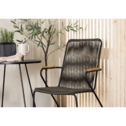 Parvekeryhmä Venture Home, ø60cm musta Bacong-pöytä + 2 Bois-tuolia