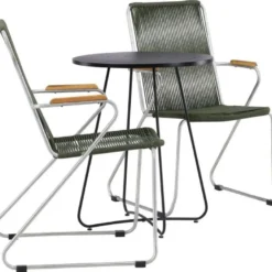 Parvekeryhmä Venture Home, ø60cm musta Bacong-pöytä + 2 Bois-tuolia